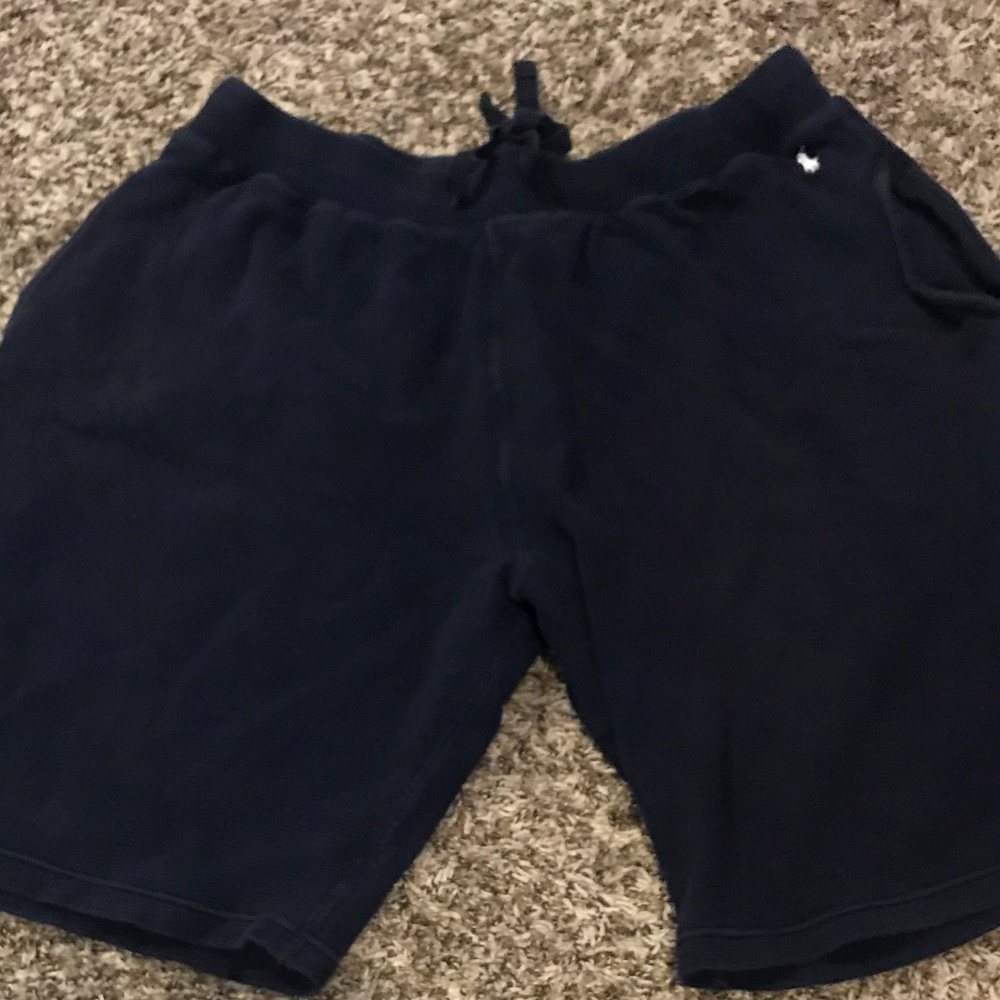Men's Navy Waffle Knit Polo Shorts